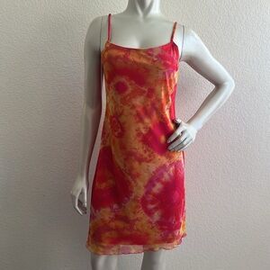 Eye Candy Vintage 90’s Y2K Pink and Orange slip dress